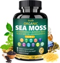 Bualle Irish Sea Moss Capsules – Moss de mer biologique, huile de graines noires, suppléments Ashwagandha avec Bladderwrack, Ginger & Burdock Root – soutient le bien-être quotidien, la peau et l'énergie – 150 capsules (1 pack)