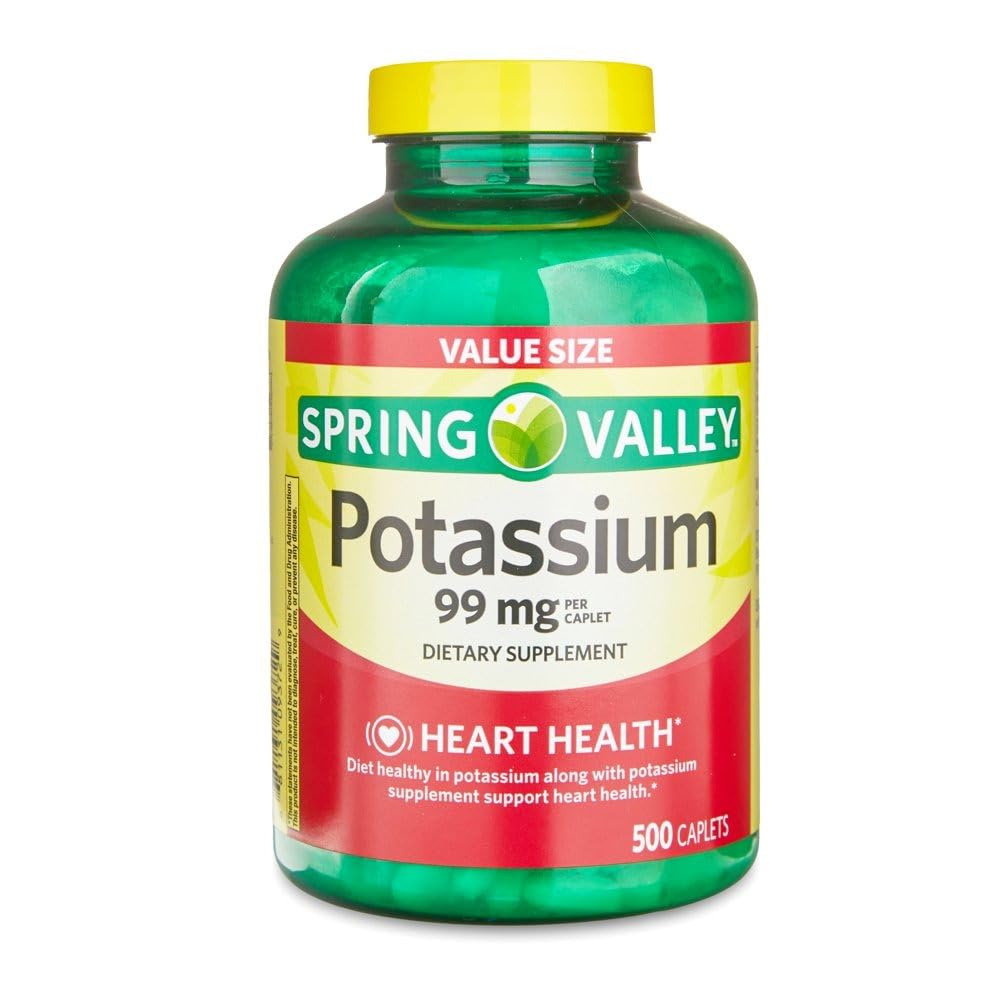 ikj Potassium Caplets Dietary Supplément Valeur Taille, 99 Mg, 500 Compte