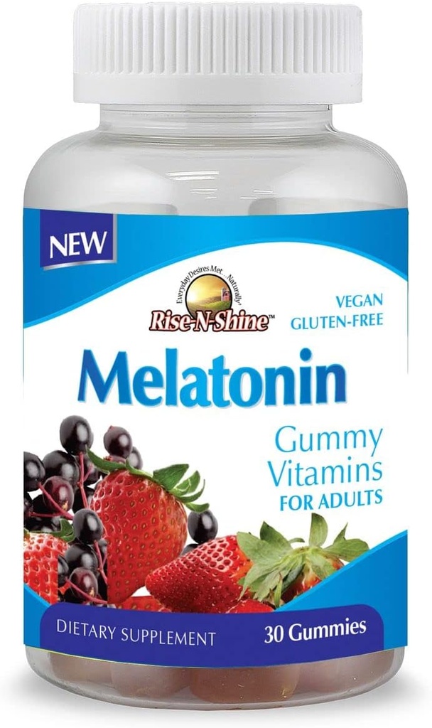Rise-N-Shine Melatonin Adult Gummies 5mg of Melatonin per Gummy Serving 30 Count