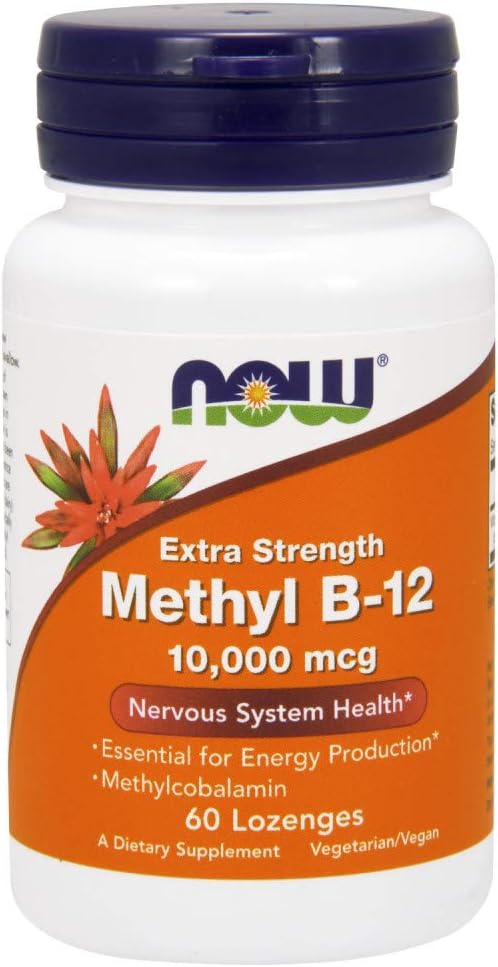 NOW Foods Methyl B-12 10000 mcg, 60 Lozenges (Pack of 2)