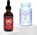 Bricker Labs B-12 Blast Vitamine liquide B-12 + 7-Keto DHEA Métabolite 50 mg - Vie active: suppléments de gestion de l'énergie et du poids