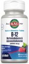 KAL Vitamin B12 Methylcobalamin and Adenosylcobalamin 2000 mcg ActivMelt, B12 Energy Supplements, Metabolism, Nerve, Red Blood Cell Support, High Absorption, Natural Berry, 60 Serv, 60 Micro Tablets