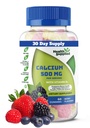 Calcium 500mg avec vitamine D3 1000 UI Gummies.com Supplément diététique quotidien.