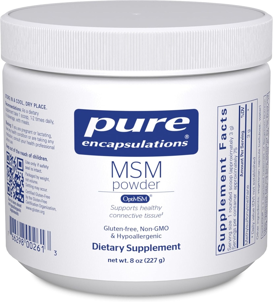 Pure Encapsulations MSM Powder | Hypoallergenic Supplement Supports Joint, Immune, and Respiratory Health | 8 Ounces
