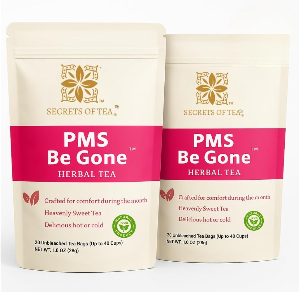 Secrets de thé PMS Thé pour les femmes et les adolescents - Natural USDA Thé à base de plantes sans caféine biologique - 80 portions- 40 comtes(2 pack)