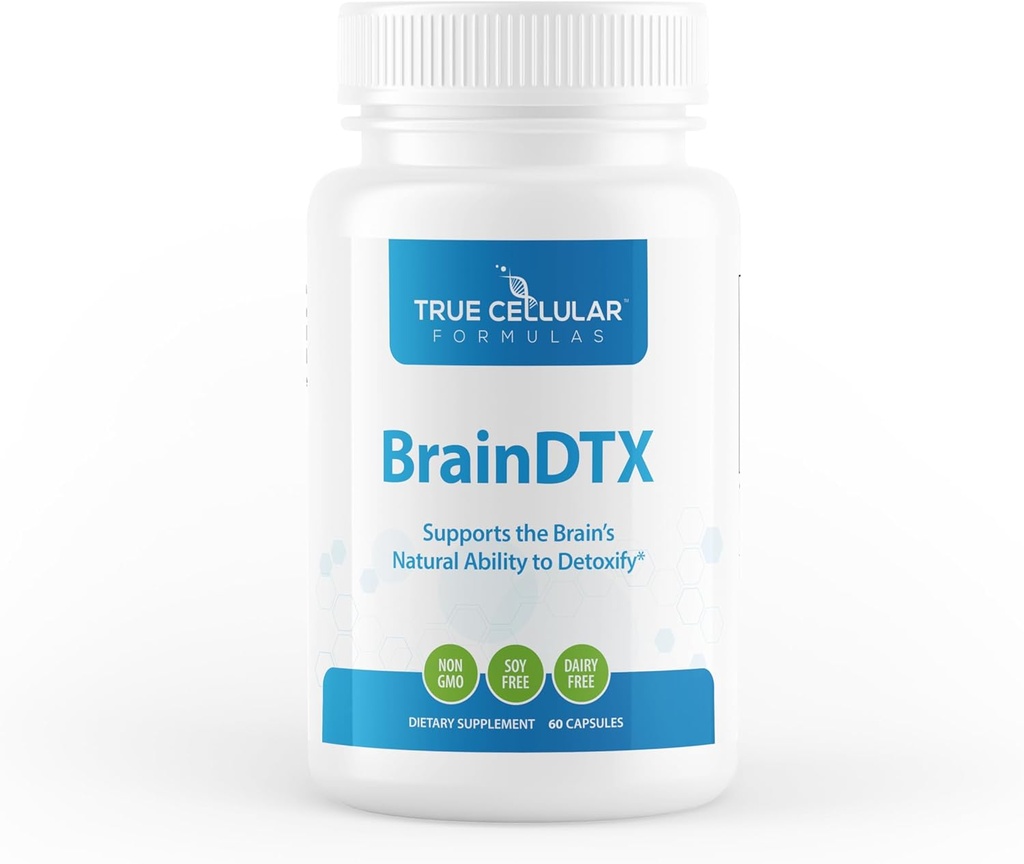 BrainDTX - soutient la fonction cognitive, le focus et la clarté mentale - favorise la pensée claire et la mémoire - avec l'acide alpha lipoïque et la biotine - support antioxydant - 60 capsules