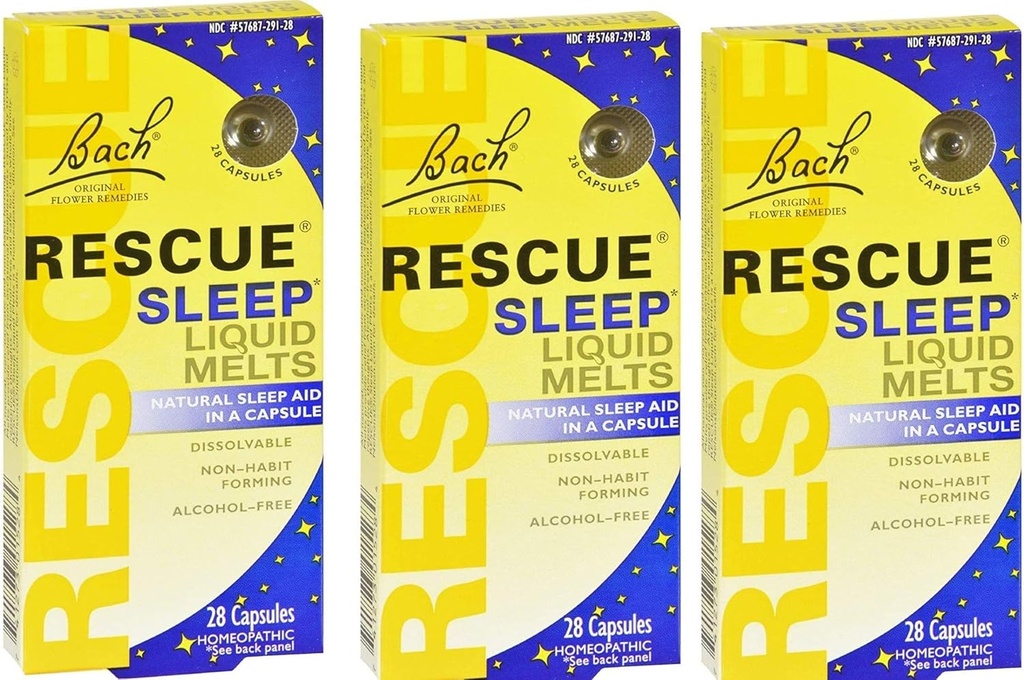 Bach Rescue Melts liquides de sommeil, Capsules dissolvables 28 ea ( Pack de 3 )