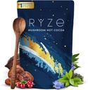 RYZE SUPERFOODS Cocoa chaud Mélatonine Supplément de sommeil, Kéto Cocoa en poudre avec Reishi Mushroom, Melatonine, Glycine, Cacao, L-Theanine, Chicory pour aider les asleeps d'automne et rester asleep, 20 portions