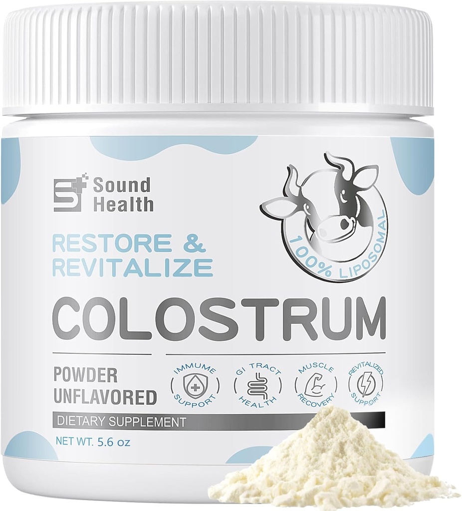 Colostrum Supplement Powder for Humans - Organic Bovine Colostrum Supplement for Gut Health, Hair Growth, Immune Support - Unflavored (73 Servings)