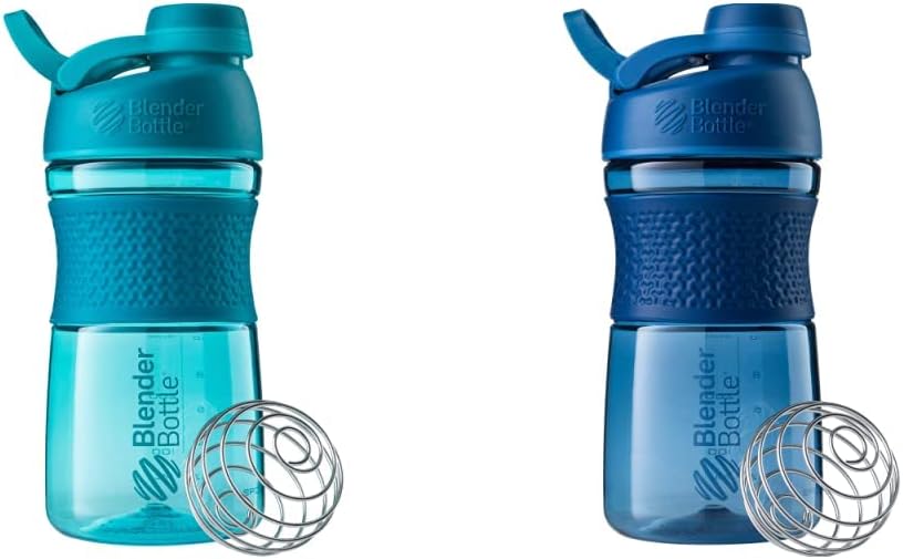 Bouteilles de mélange 20-Ounce SportMixer Protein Shaker Bouteilles avec BlenderBall Wire Whisk, Navy et Teal