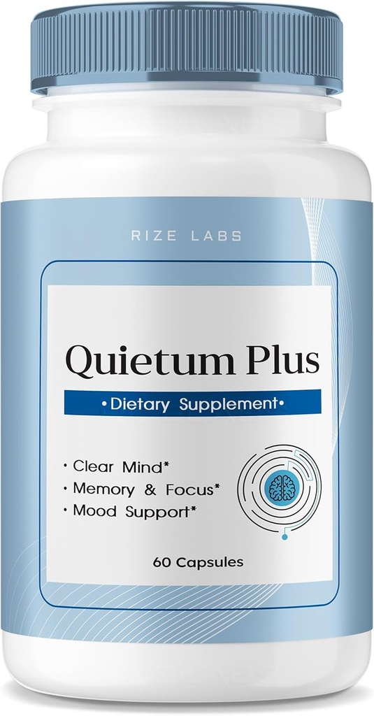 rize labs - Quietum Plus Tinnitus Relief Capsules Supplement, Advanced Formula Reduce Ear Ringing, Pills to Support Hearing Function (60 Capsules)