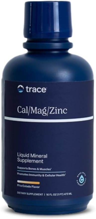 Trace Minerals (en anglais seulement) Cal liquide/Mag/Zinc (en anglais seulement) Calcium, magnésium, zinc, supplément de vitamine D3 (en anglais seulement) Supporte les tissus normaux, les muscles et la densité osseuse (en anglais seulement) Piña Colada Flavor (en anglais seulement) 16 portions, 16 fl oz.