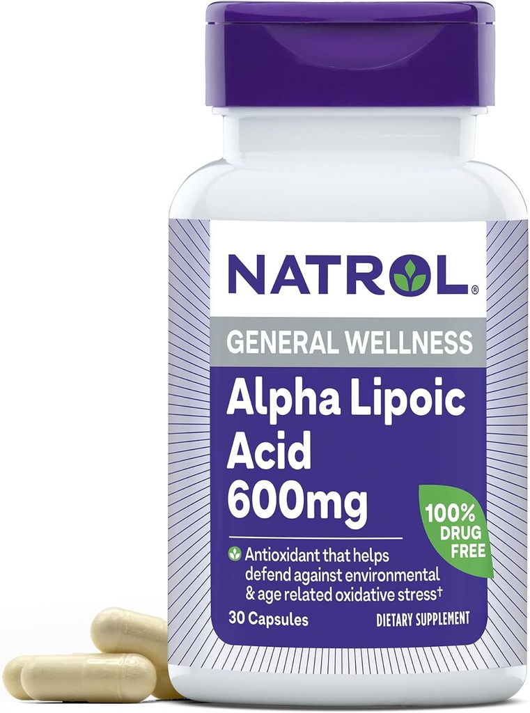Natrol acide alpha lipoïque 600 mg capsules, 30 ct