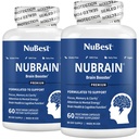 Booster NuBrain - Supplément Cerveau pour Booster Cerveau, Mémoire, Focus & Clarity Support avec St. John, Ginkgo Biloba, Bacopa & More
