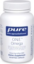 Encapsulations pures O.N.E. Omega - Supplément à l'huile de poisson pour la santé cardiaque, les articulations, la peau, les yeux et la cognition* - Huile de poisson concentré avec EPA et DHA - 60 capsules de softgel