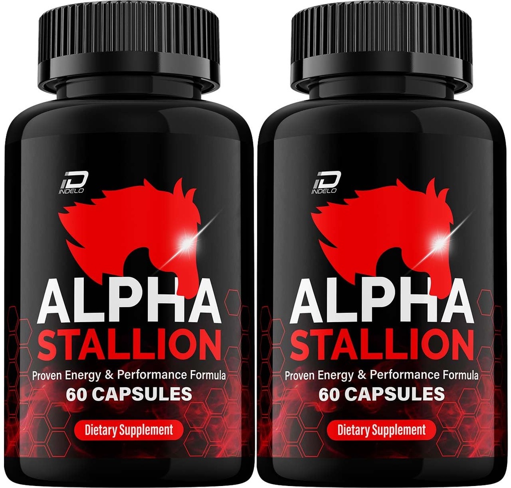 Alpha Stallion Pills Official Formula - AlphaStallion Capsules High Performance Formula - Maximum Strength, Alpha Stallion All-Natural Formula, StallionAlpha Reviews (2 Pack - 120 Capsules)