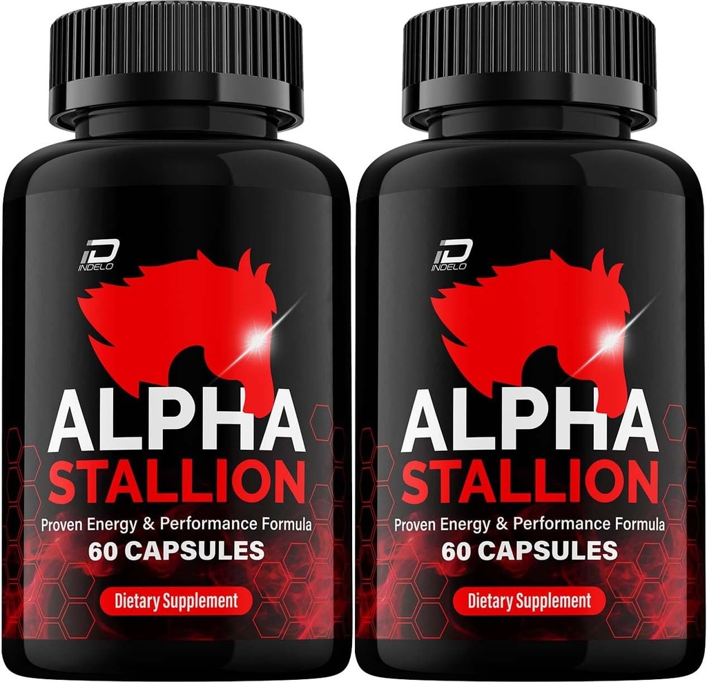 Formule officielle Alpha Stallion Pills - Capsules AlphaStallion Formule haute performance - Concentration maximale, Formule tout naturel Alpha Stallion, StallionAlpha Avis (2 Pack - 120 Capsules)