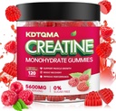 Monohydrate de créatine pour hommes et femmes 120 CT - 5600mg de monohydrate de créatine par service, monohydrate de créatine à croquer pour le soutien musculaire et l'énergie boost, sans sucre, végétalien (arôme de framboise)