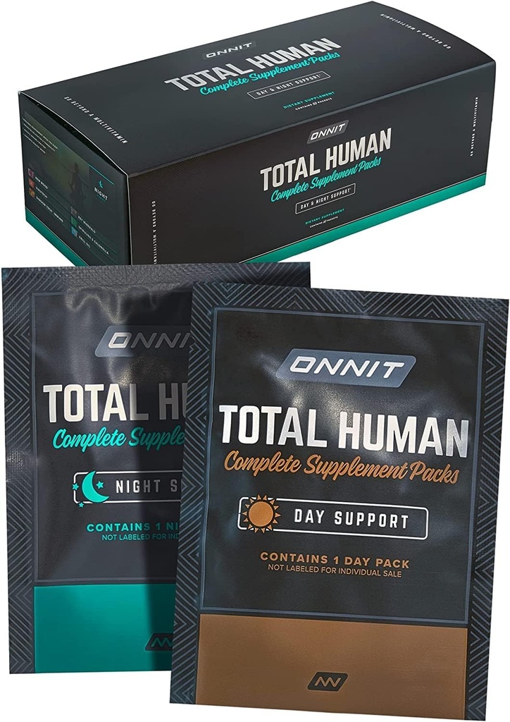 Pack multivitamines de jour et de nuit pour Onnit Total Human Complete Complete Packs - Ensemble complet de vitamines et minéraux pour Total Human - Soutien à la santé immunitaire et à l'endurance