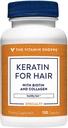 La kératine Vitamine Shoppe pour les cheveux avec biotine et collagène, soutient les cheveux forts, sains, coupe cheveux (120 capsules)