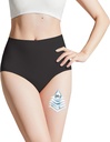 BATTEWA Incontinence Sous-vêtements pour femmes sans couture Lavable, Sous-vêtements étanches, Pantalons à forte absorption, Sous-vêtements pour femmes sans couture 50ml,Noir,2X-Grand
