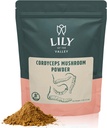 LILY OF THE VALLEY Cordyceps Poudre de champignons Superfood for Sports Performance - Extrait de champignons de performance avec militaris biologique - Vegan & sans gluten - emballé dans une poche refermable (8oz, 226g)
