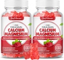 softbear Calcium Magnésium Zinc Gommies pour Adultes et Enfants, Sans Suagr Calcium Magnésium Zinc D3 Supplément pour la force osseuse et la santé immunitaire, Raspberry Flavor 120 Comte