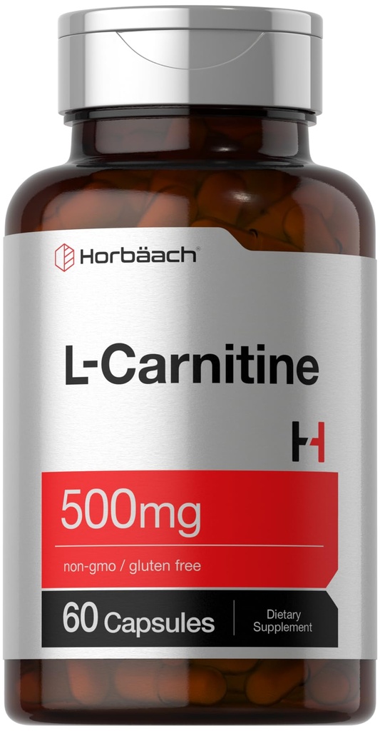 Horbäach L Supplément de carnitine 500mg.60 Capsules comme L-Carnitine L-Tartrate.