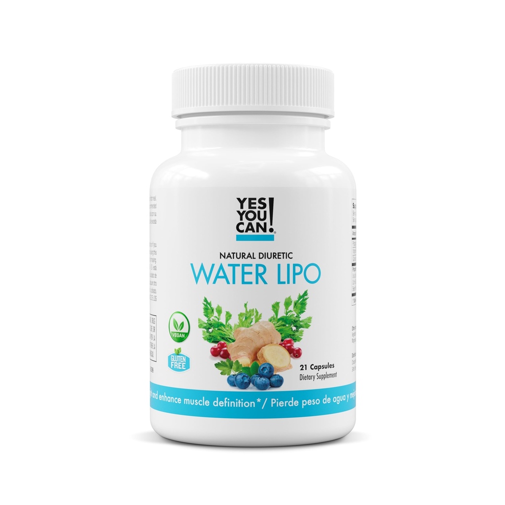 Oui, vous pouvez ! Pilules de l'eau naturelle - Nettoyage diurétique avec électrolytes et vitamines - Aide à la rétention d'eau - Sans gluten, 21 capsules par bouteille