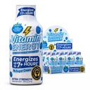 Vitamine Energy Immune+ Extra Strength Energy Shot Blue Raspberry 12 Pack, 260mg Caféine naturelle, B-Vitamines, Citicoline, Thé vert, Immunity & Focus Support, Zéro sucre, Sans gluten 1,93 fl oz