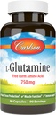 Carlson - L-glutamine, acide amino de forme libre, 750 mg, production de tissus musculaires, 90 capsules