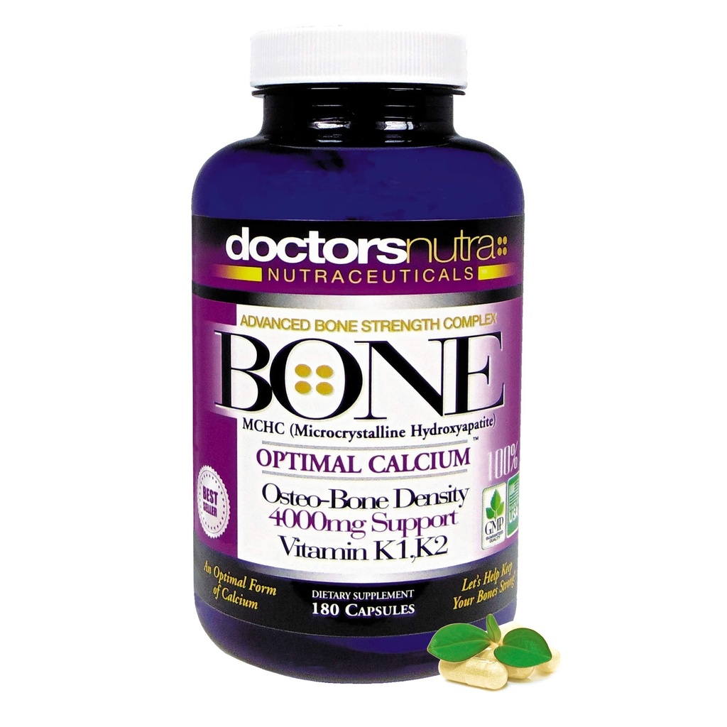 Calcium 1000 Milligrammes avec 4000 Milligrammes MCHC pour le calcium complet maximum de résistance aux os Soutien Plus K1, K2, Magnésium, Vitamine D, Zinc, Glucosamine, et plus