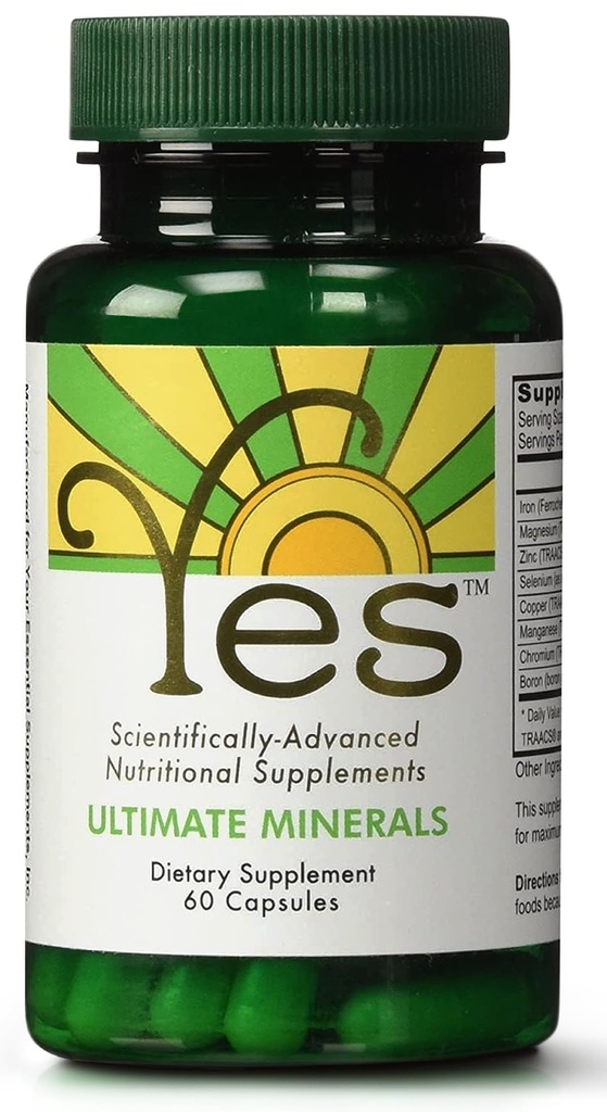 Supplément minéral ultime – Magnésium chélaté, zinc, fer, sélénium, chrome et bore (TRAACS®) – Multiminéral haute absorption pour l'énergie et le soutien immunitaire – 60 capsules véganes