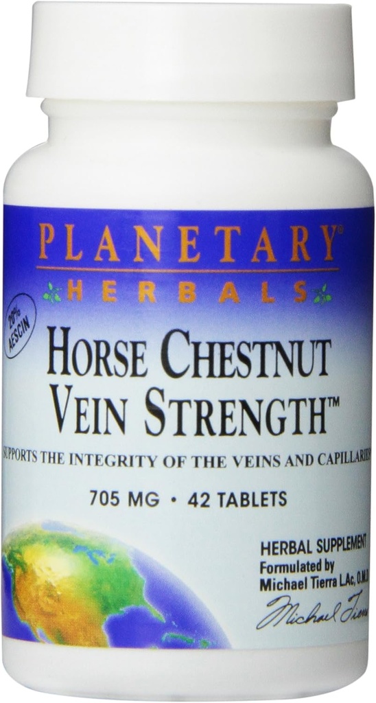 Planetary Herbals Horse Chestnut Vein Strength Tablets, 42 Count