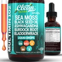 Nettoyant Nutra Organic Sea Moss Drops Supplement - Multiminéral Liquid Vegan for Gut Heath Energy Skin Immune Support & Cheveux