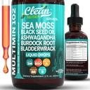 Nettoyant Nutra Organic Sea Moss Drops Supplement - Multiminéral Liquid Vegan for Gut Heath Energy Skin Immune Support & Cheveux