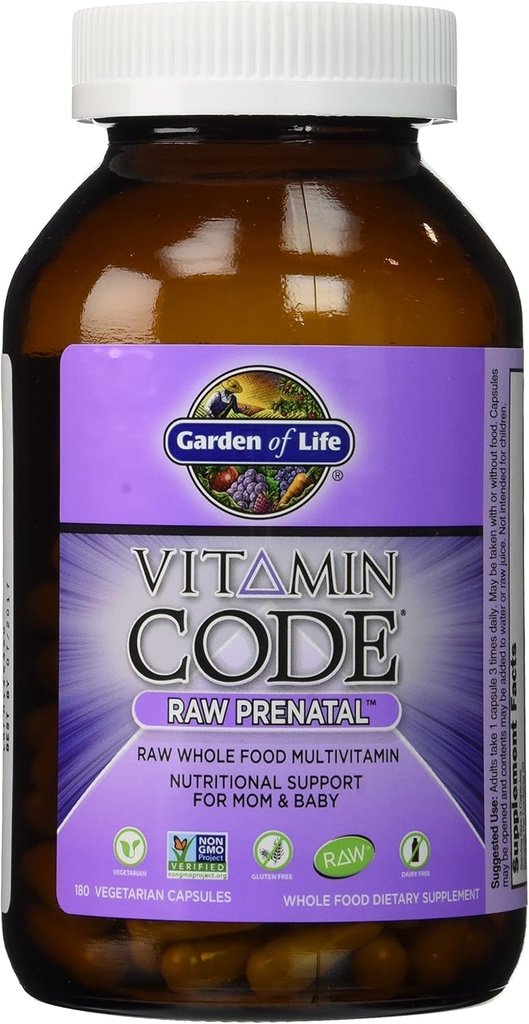 Garden Of Life - Code Vitamine Raw Prenatal 180 Capsules de Veggie