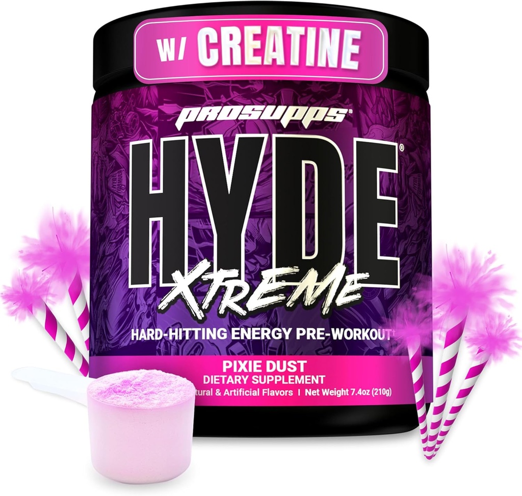PROSUPPS M. Hyde Xtreme Pre Workout Powder avec Créatine, Beta Alanine & Caféine – Extreme Energy, Pumps, Focus & Performance - Fitness & Gym Suppléments pour hommes et femmes (Pixie Dust, 30 portions)