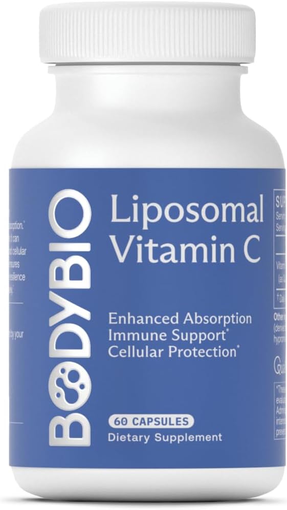 BodyBio Vitamine Liposomique C - Antioxydant puissant pour le soutien immunitaire et la santé cellulaire, acide ascorbique pur avec absorption maximale
