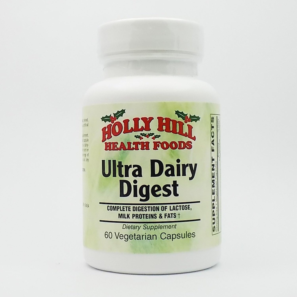 Holly Hill Health Foods, Ultra Digest Dairy, 60 capsules végétariennes