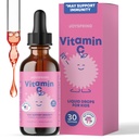 JoySpring Vitamine C et zinc pour les enfants, supplément liquide pour les mûres aînées
