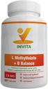 INVITA L-Methylfolate + B Balance - 5-MTHF, B6, B2 & B12 Methylcobalamin B Complex - 60 Capsules - Professional Strength Active Methyl Folate - Non GMO, Gluten Free, No Fillers (7.5 mg)
