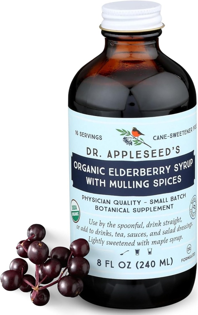 Syrup biologique de la graine de pomme Max Strength 28.000mg Enfants + Adultes Supplément immunitaire quotidien Doctor-formulé scientifique pur végétalien 48 jours d'approvisionnement – 8 Fl Oz