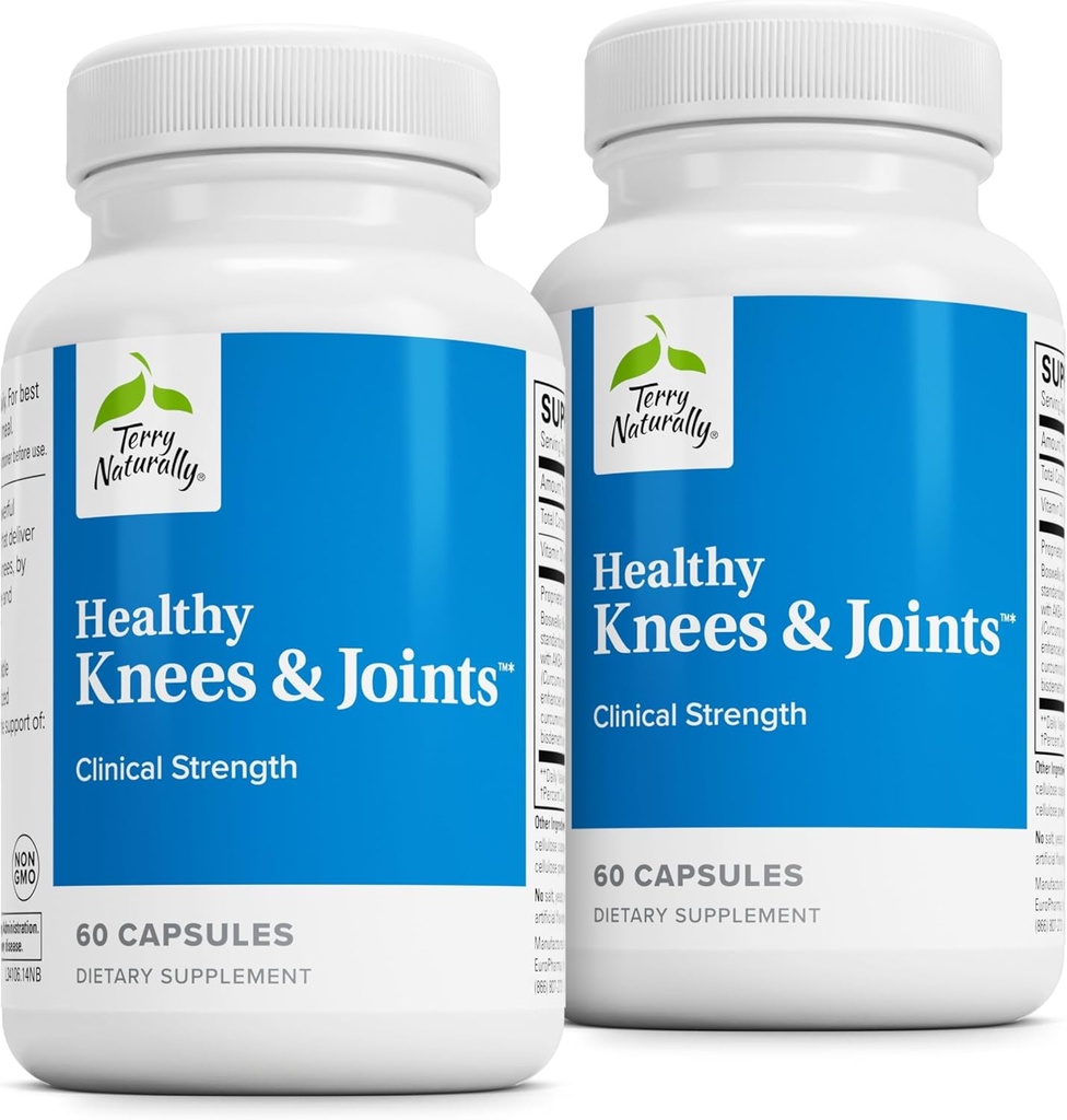Terry Genoux et articulations naturellement sains - Supplément alimentaire pour soutenir la santé osseuse et la flexibilité articulaire - Aide au genou et à la hanche en santé avec le fructoborate de calcium - 60 Capsules, 2 Pack