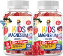 Gommies de magnésium pour les enfants et les adultes - 100mg - Calme Magnésium Chews - supplément de citrate de magnésium pour le soutien de l'humeur et des muscles - 2Pack