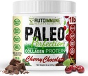 Paléo Perfection Cerise Chocolat Herbacé Fed Boeuf Collagène Protéine Poudre sans Stevia - Paléo, Keto, SCD, AIP Protéine Poudre avec Fibre de pomme, Carotte, Brocoli - 1lb Protéine Poudre et Superfood Blend