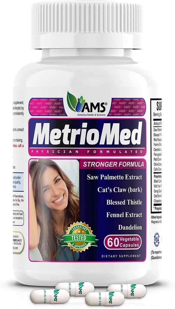 America Medic & Science MetrioMed 60 Capsules de supplément de fertilité pour les femmes