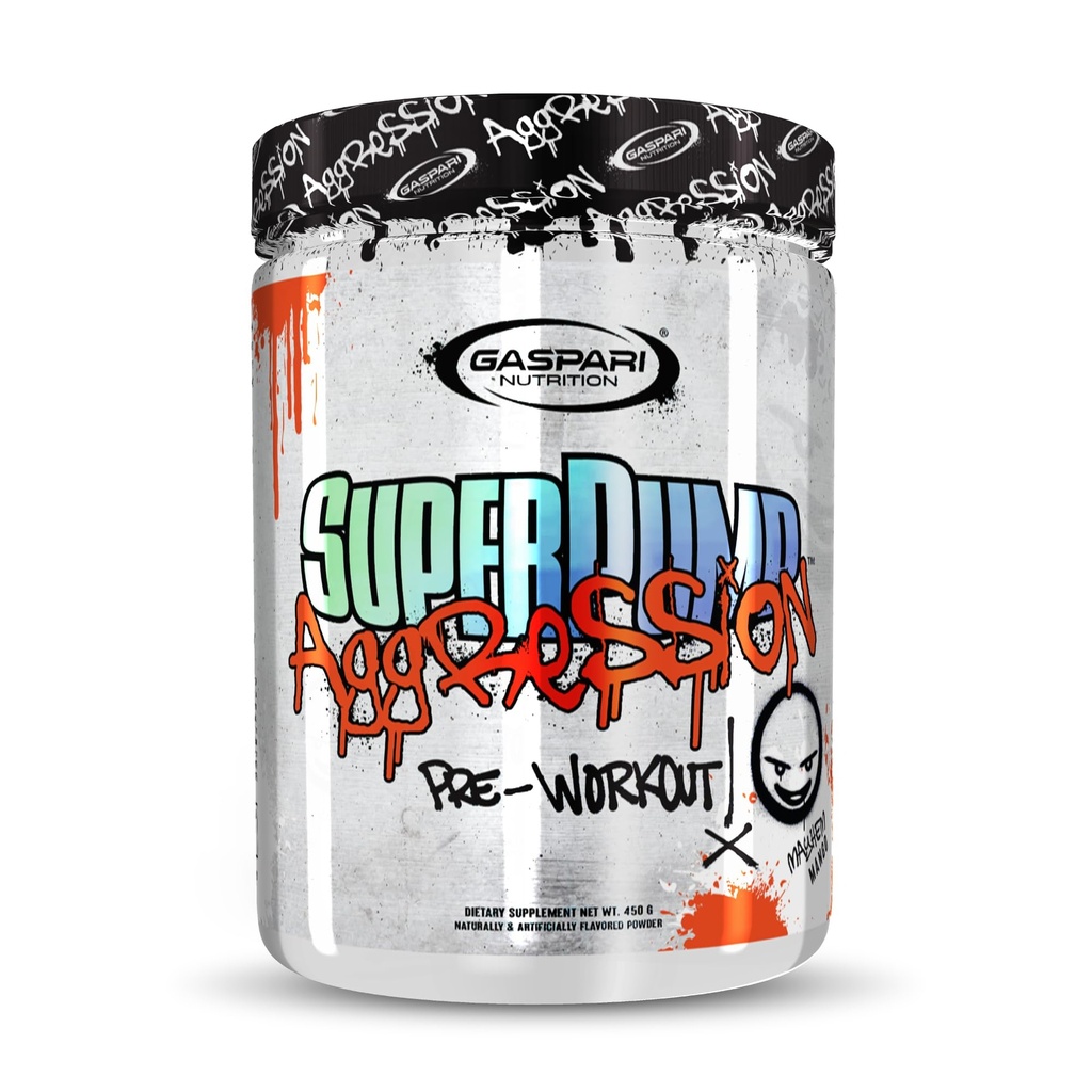 Gaspari Nutrition SuperPump Aggression Pre-Workout: Énergie, Focus, Endurance et Recovery, avec Créatine et Caféine (25 Serviettes, Mayhem Mango)