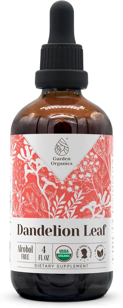 Feuille de dandelion USDA Extrait sans alcool biologique Supplément alimentaire, Teinture de haute puissance, Système digestif