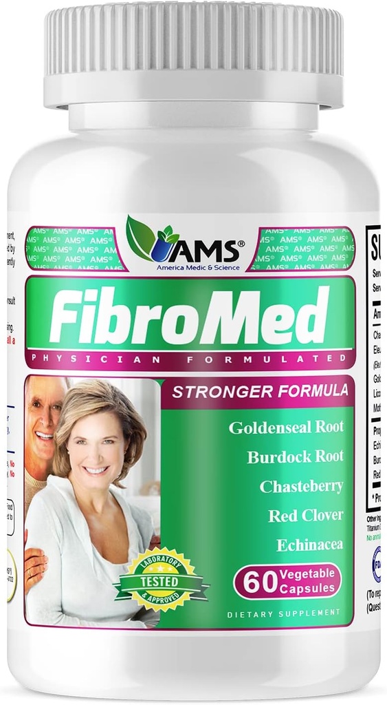 America Medic & Science FibroMed (60 Capsules) | Hormonal Balance Supplement for Women | with Chasteberry, Red Clover, Echinacea, and Other Natural Herbs | Supports Reproductive Health